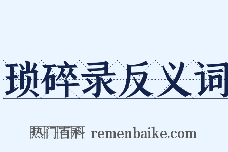 琐碎录反义词是什么意思的图片